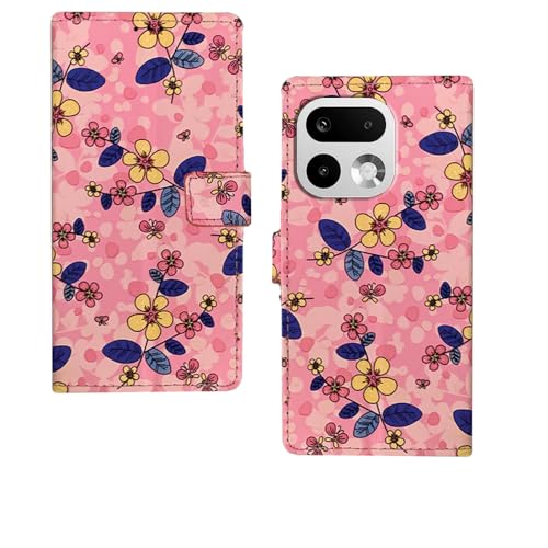 Image of amazon basics Realme 16 Pro Plus 5G Flip Cover | Card Pockets Wallet & Stand | Flip Cover for Realme 16 Pro Plus 5G (Pink Flower)