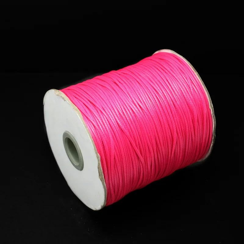 Hilo de Coser，Hilo de poliéster Hilo de Nailon y algodón Encerado, Redondo, Trenzado, for decoración del hogar, Bricolaje, Hecho a Mano.(Light Fuchsia,Dia 1.5mm 10meter)