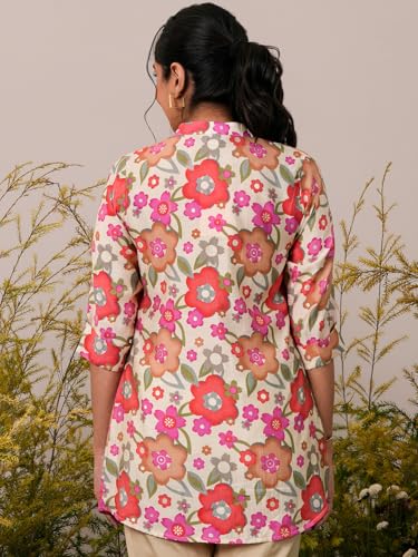 Image of Libas Womens Printed Silk Blend A Line Kurti for Women Suit