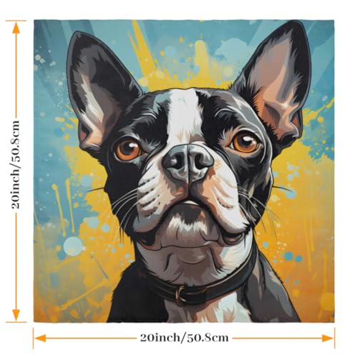 Servilletas de tela Boston Terrier set x6 50.5x50.5 cm miniatura 2