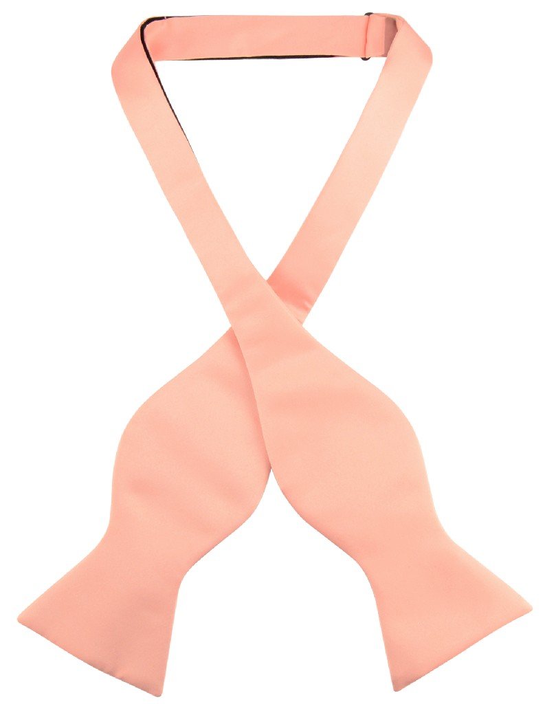 Vesuvio Napoli SELF TIE Bow Tie Solid PEACH Color Men's BowTie