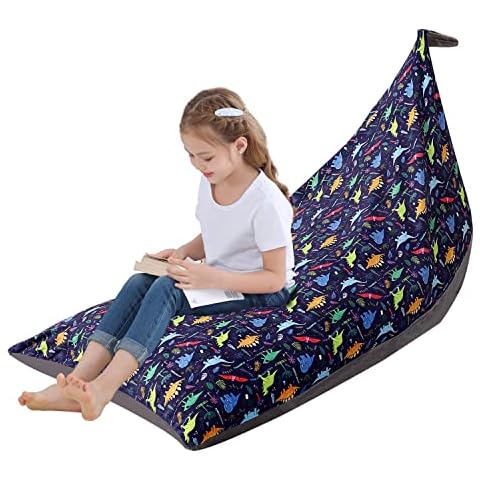 Everfunny Sitzsäcke Für Kinder Sitzsack. Spielzeug Lagerung Organizer Stuffie Sitz, Faltbare Boden-liegende Stuhlsofa. Spielzeuglagerung Tasche Sitz für, Extra große weichen Samt, nur Decktaschen Cover