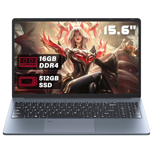 Rumtuk 15.6 Zoll FHD Gaming Laptop, Celeron N95, RTX 1060 4GB,16G RAM DDR4, 512G SSD, WiFi, HDMI,RJ45 Ethernet, Hochleistungs, Beleuchtete Tastatur, Fingerabdruck, Webcam, Nummernblock, PC Notebook