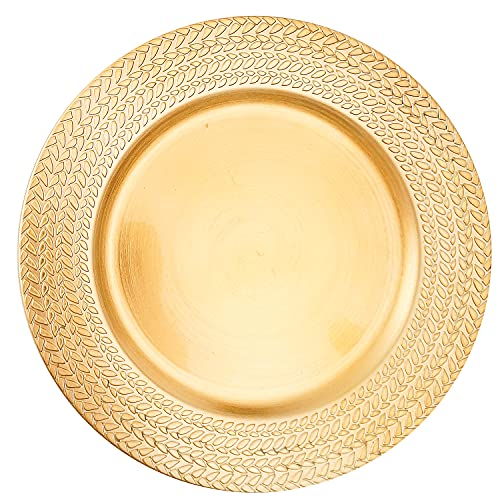 Platos Desechables Dorados Plástico Set x12 13 Pulg miniatura 1