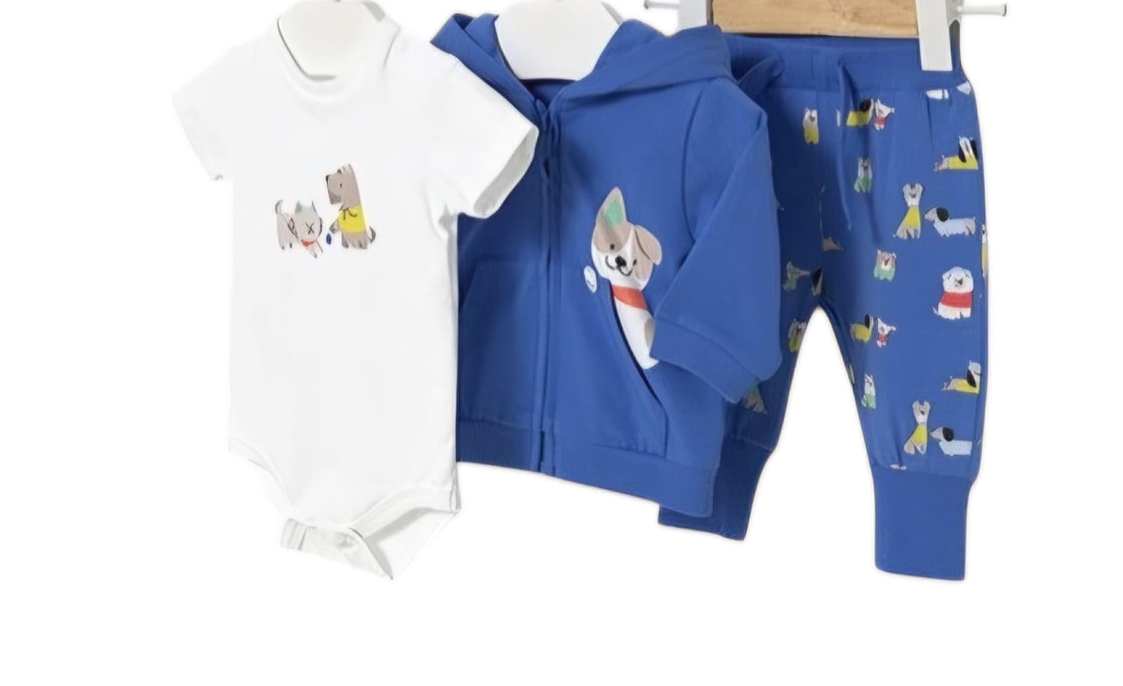 Mayoral Completo primaverile neonato 6-9 mesi 75 cm con felpa zip e cappuccio color bluette