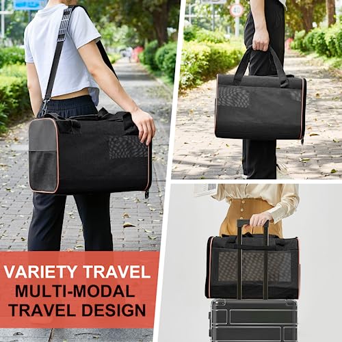 Cinnani hundetasche, Hunde transporttasche Umhängetasche, ideal für Reisen, robust, langlebig, aus hochwertigen Materialien,Schwarz
