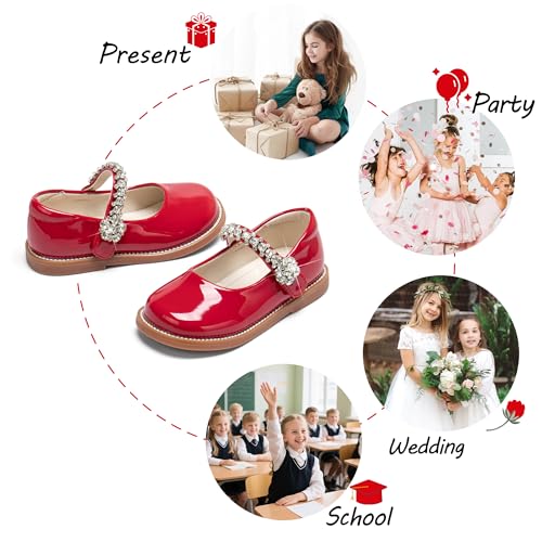 Image of PHIRAMIN Toddler Girl Mary Jane Dress Shoes-Little Girl School Uniform Shoes for Wedding Party