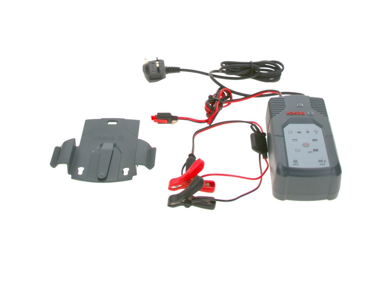 Bosch Automotive C7 - Inteligentna i automatyczna ładowarka do akumulatorów - 12V/24 V /7 A - do akumulatorów kwasowo-ołowiowych, GEL, Start/Stop EFB, AGM Start/Stop do motocykli i samochodów, czarna