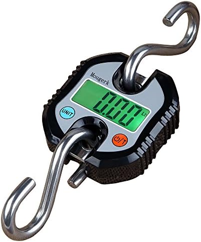 Digital Hanging Scales Portable Heavy Duty Crane Scale 150 kg 300 lb 2 AAA Batteries(Not Included) (Black)