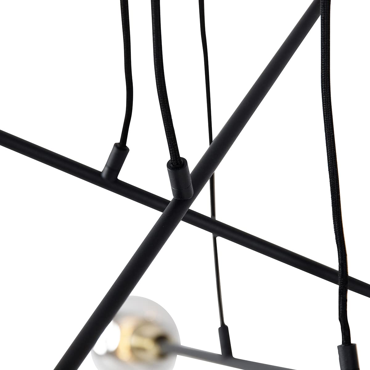 Qazqa Lofty Hängelampe – 6-flammig, Schwarz Mit Goldener Innenseite, Höhenverstellbar, Für E14-LEDs