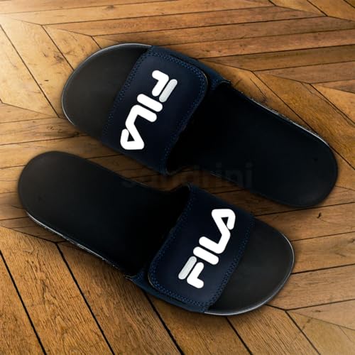 Chinelo Slide Fila Drifiter Vlc Masculino Basic Casual Marinho/Branco/Prata 39