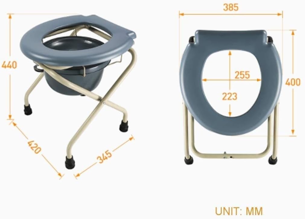 Portable Bedside Commode, Shower Chair, Shower Stool, Toilet Bathtub, Folding Commode with Toilet