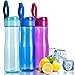 Botella de Agua deportiva. Botella Gimnasio sin BPA 750 ml Botella Agua Niños reutilizable Botella gym para correr Botella Tritan Ecológica Botella plastico duro. Bidon Deporte Estanco Azul