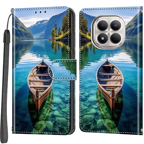 Housse Xiaomi Redmi Note 15 Pro 4G clapet magnétique fonction support vidéo et motif bateau