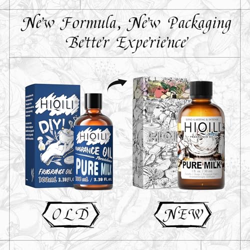 Image of HIQILI Pure Milk Fragrance Oil for Soap Making & Body Wash - 1 Fl Oz | Long-Lasting Scent, Suitable for Home Diffuser, Making Candle, Scrub, Skin Product, Pet Safe, Graduated Dropper Included