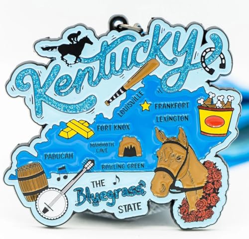 Moon Joggers Race Through Kentucky Medal and Bib | Virtual Race Event, Complete Anytime, Anywhere | Celebrate The Bluegrass State with 1M, 5K, 10K, 13.1, 26.2, or 50 Miles