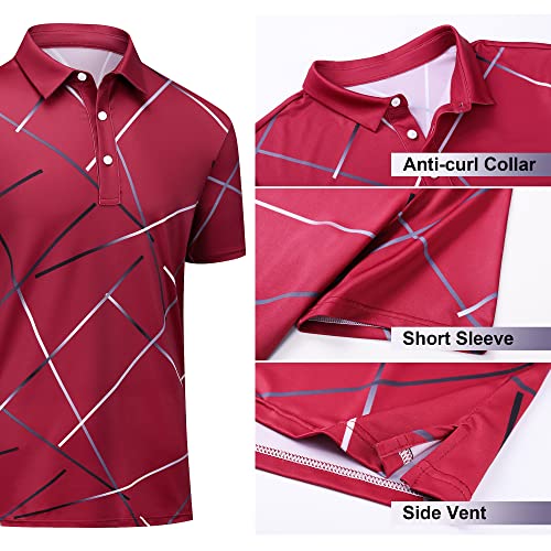Men's Golf Shirts-Moisture Wicking Dry Fit Performance Recycled Polo Short Sleeve for Bussiness Casual Tennis4