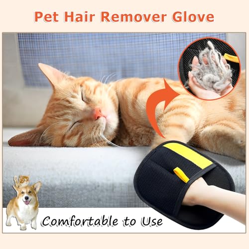 Image of 2025 Upgraded Pet Hair Removal Glove for Cats & Dogs, Pet Grooming Gloves for Cats, Electrostatic Pet Hair Remover, Efficient Pet Hair Removal