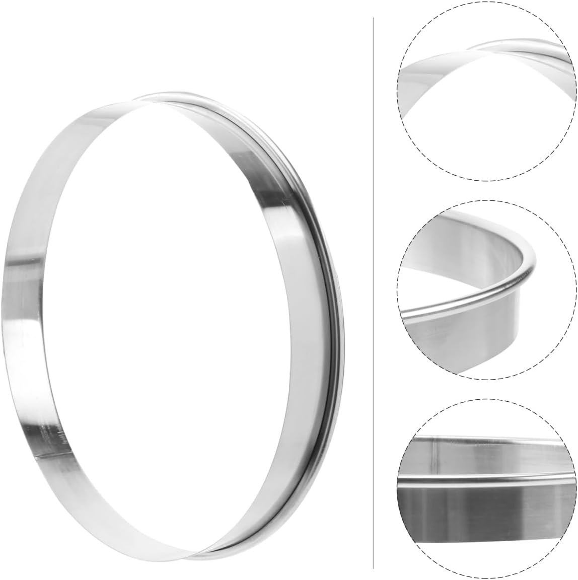 Yardwe Pizza Saucing Ring 6.88 Inch Kitchen Baking Tool Stainless Steel Pastry Ring for Pizza Feeding and Stuffing Easy to Clean and High Temperature Resistant
