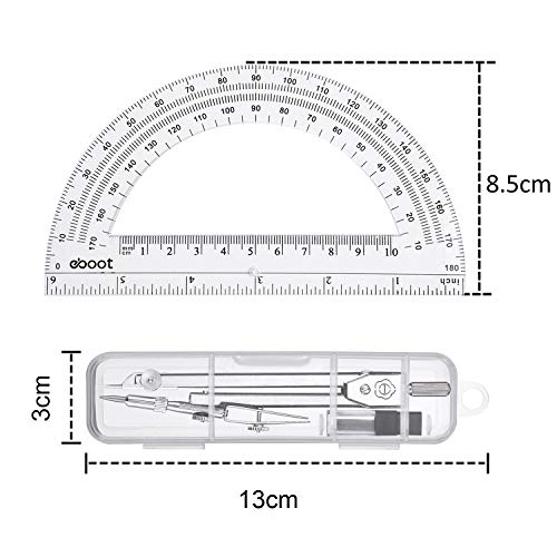 drawing compass and 6 inch protractor student geometry math set