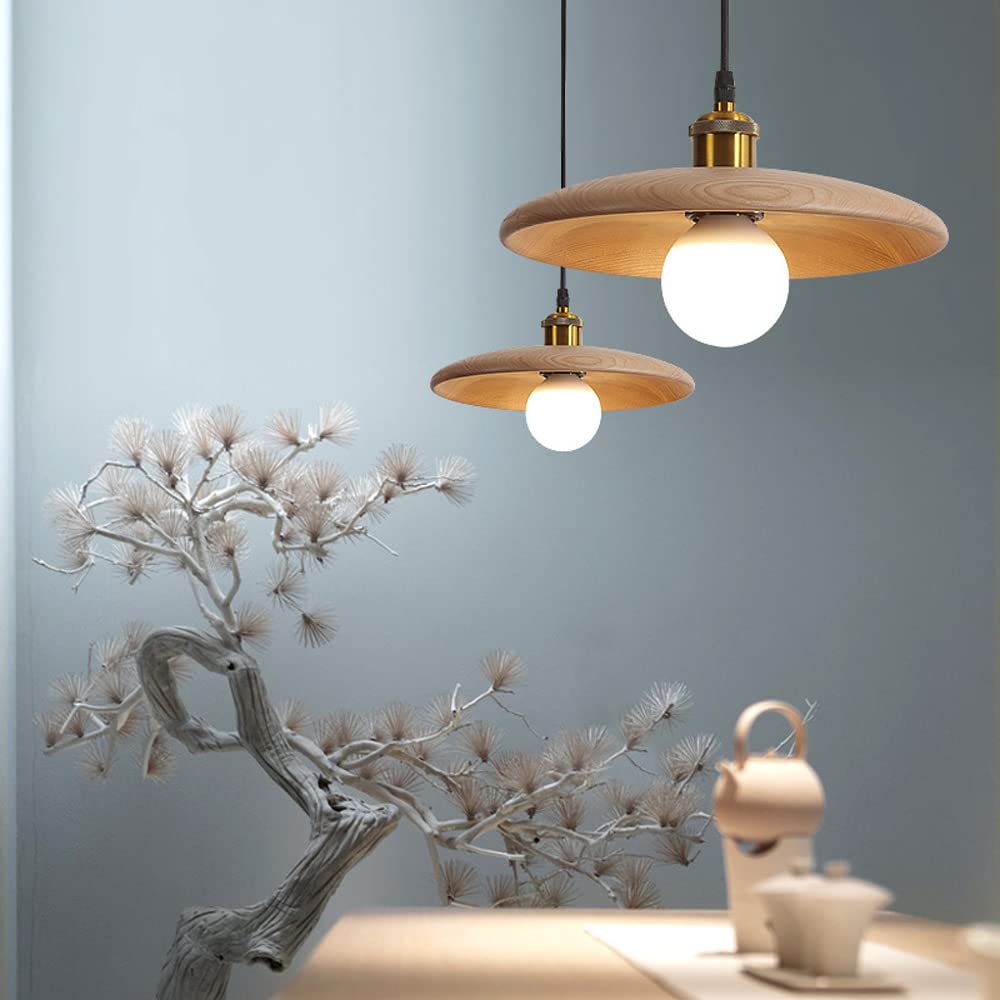 Mini lampa wisząca w stylu vintage z drewnianym abażurem, regulowanym przewodem Lampa do salonu Sufitowa oprawa oświetleniowa do wyspy kuchennej Kawiarnia Oświetlenie wewnętrzne Star of Light