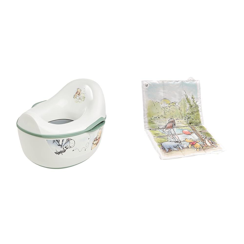 keeeper 2tlg. Set: Winnie Babytopf deluxe 4in1, Kasimir & Winnie Puuh Wickelunterlage für unterwegs, Ideal für Reisen, Bequeme Liegefläche, Antek, Weiß