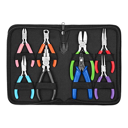 FOVERN1 Jewelry Pliers, 8pcs Jewelry Making Pliers Tools, Jewelry Making Pliers Tools, Micro Jewelry Pliers Set Jewelry Making Kit for Jewelry Repair, Wire Wrapping, Crafts, Jewelry Making Supplies