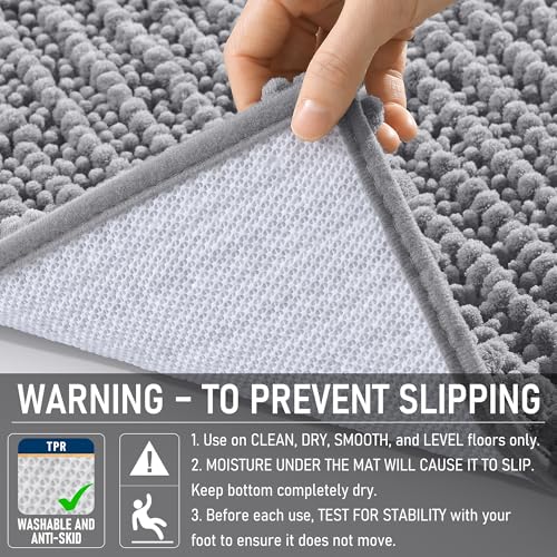 Save 44% on OLANLY Soft Chenille Bathroom Rug Mat - Non-Slip & Washable