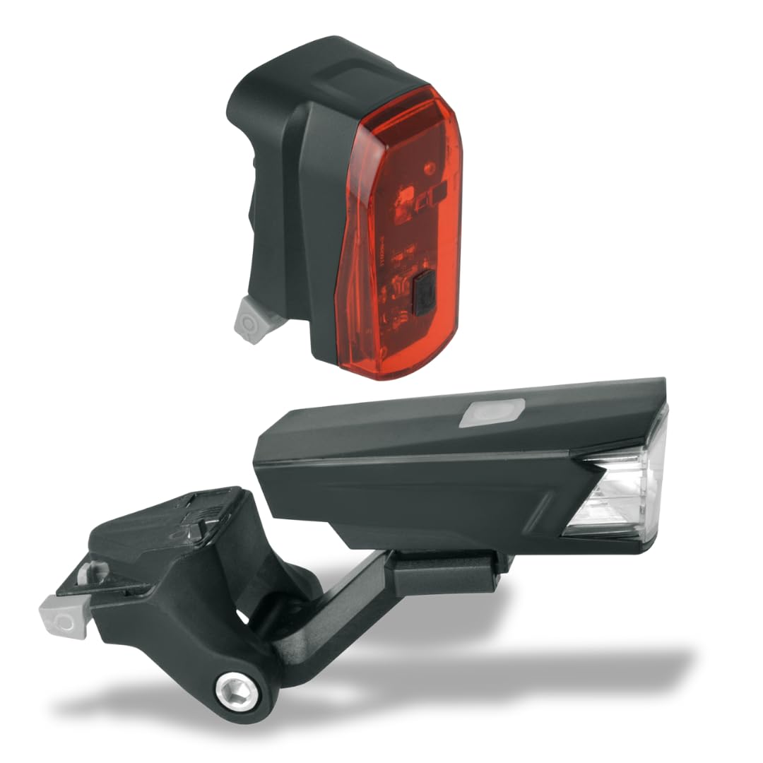 MonkeyLink PHENON Nuuk 30 zestaw oświetlenia LED, akcesoria rowerowe, uchwyt magnetyczny, praktyczny przełącznik elektroniczny, czas świecenia 3/6 h, w zestawie kabel USB, dopuszczenie do ruchu