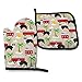 Produktbild Pamela Hill Ofenhandschuh und Topflappen, Australischer Schäferhund Summer Beach Aussie Hundeofenhandschuh und Topflappenmatten-Set, strukturierte Griff-Topflappen