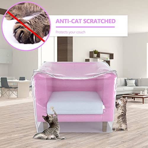 Startwo Clear Thicker Plastic Couch Cover, Dustproof Waterproof Sofa Cover Heavy Duty Furniture Cover-Protection Against Cat Dog Clawing, Vinyl Sofa Slipover For Storage And Moving, Armchair Cover #TOP6