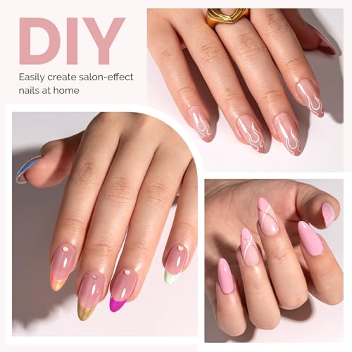 Image of MelodySusie Medium Almond Gel Nail Tips Kit-300PcsPre-Building Apex Fake Nail Tips 20g Solid Nail Glue Gel,Half Matte Full Cover Clear Acrylic Nail,15Sizes Thick Strong Long Lasting for Home DIY&Salon