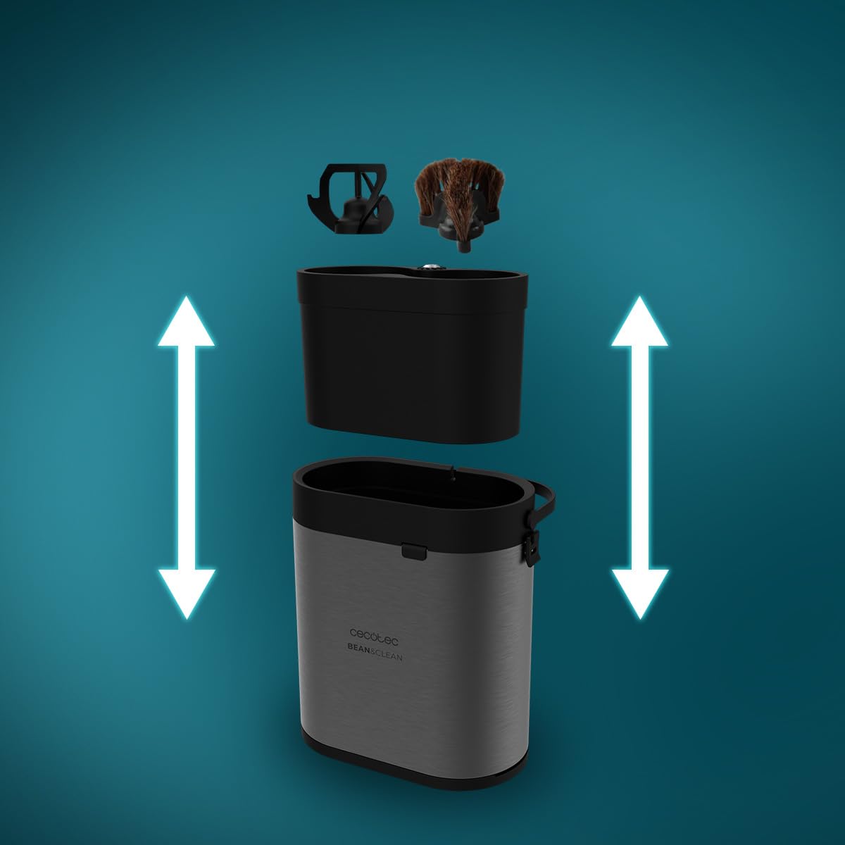 Cecotec Elektryczny uchwyt filtrujący do kawy Bean & Clean Pro. Akcesoria do kawy, w zestawie 2 skrobaki i 1 głowicę czyszczącą, prędkość obrotowa 300/min, kompatybilny uchwyt filtra 58 mm
