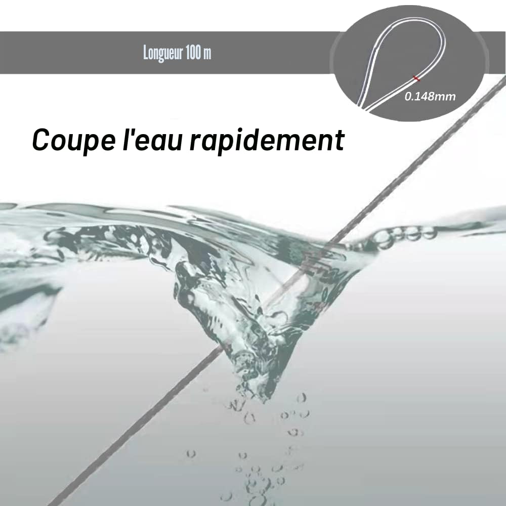 Ligne de Pêche, Lignes de Pêche Monofilament, 0,14 mm / 100 m Transparente Fil de Pêche en Nylon