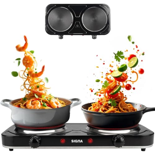 Recopilación de Estufas Electricas . 47 SIGNA Parrilla Electrica Portatil Resistente Parrilla de Cocina 2 Quemadores Hornillas Con Control de Temperatura Termostado de Seguridad Parilla De inducción Eléctrica