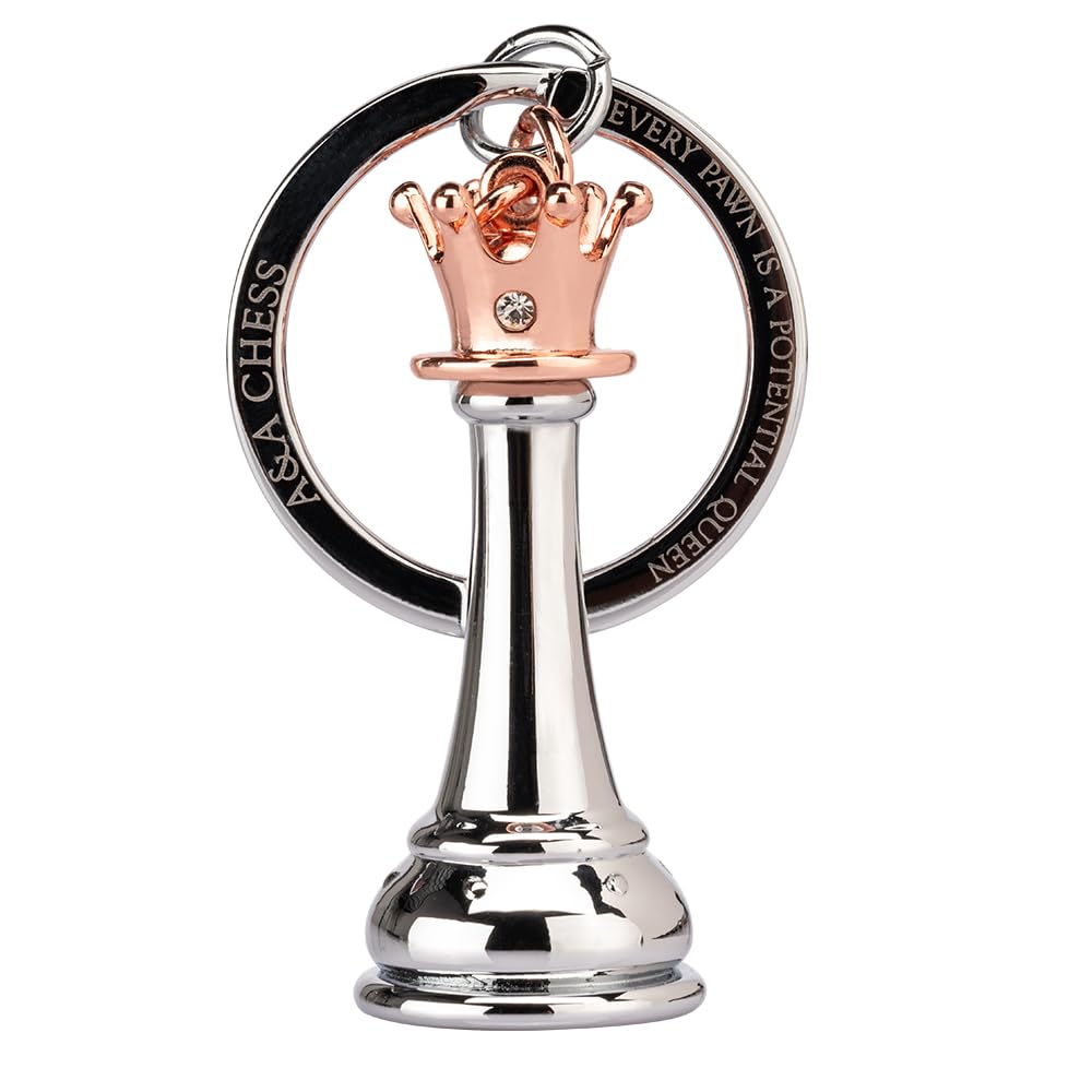 A&A -Parents Chess Keychain King-Gold/Queen-Rose Gold