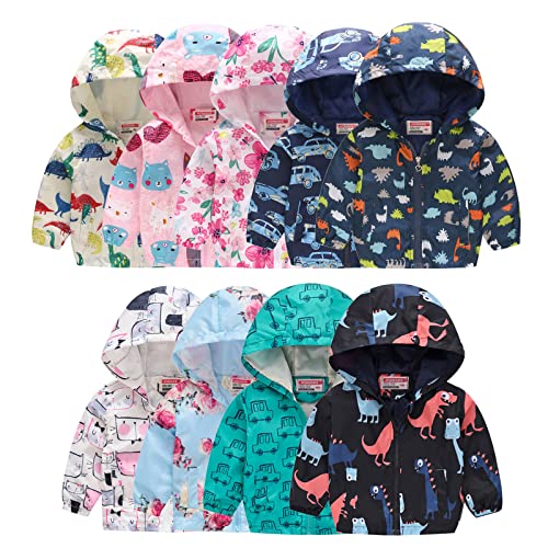 Boys Rain Jacket with Detachable Hood Lightweight Raincoats for Kids 3T Rain Jacket Boys 3T Rain Jacket Boys (Pink, 4-5 Years)2