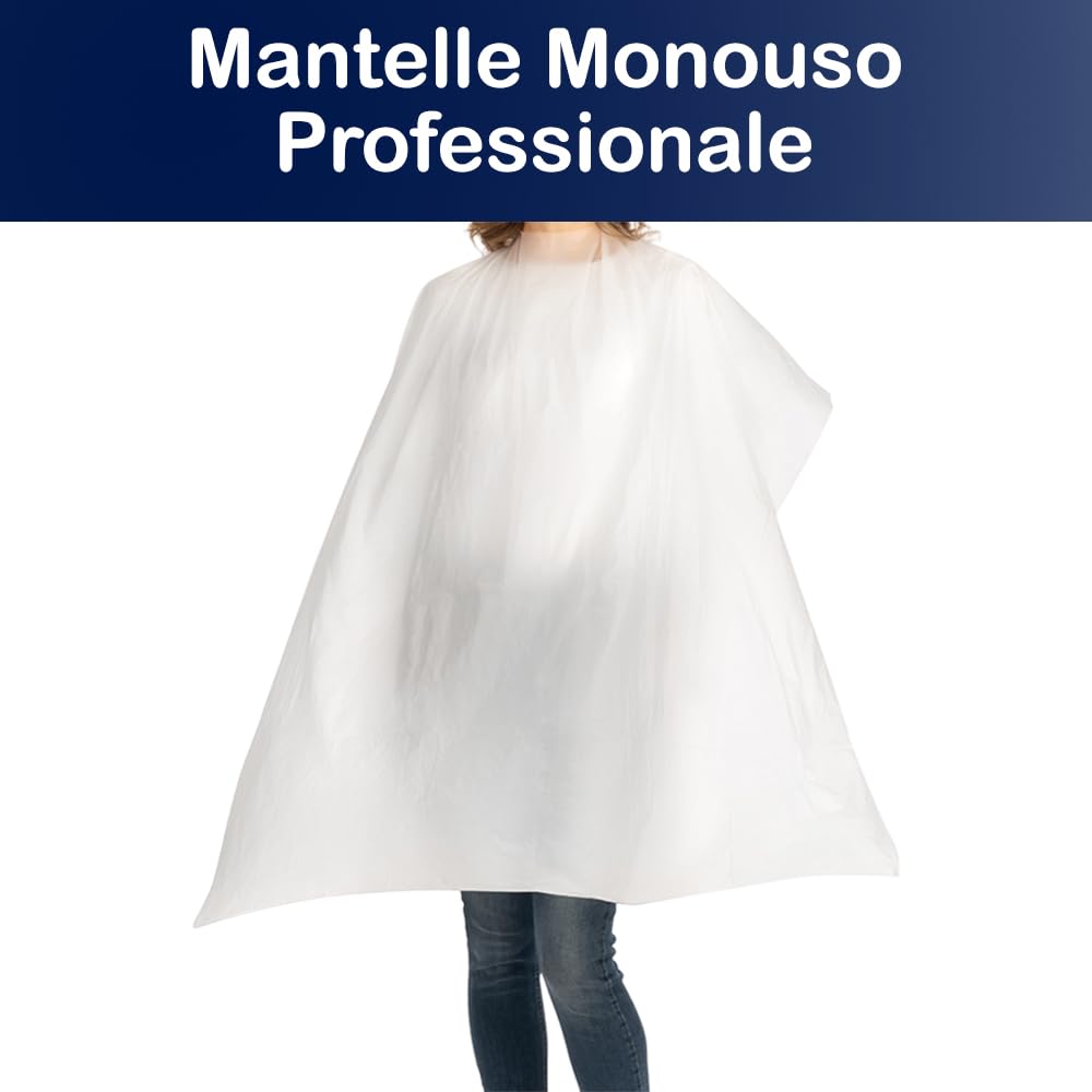 Mantelle Monouso Professionale Per Tintura In Polietilene per taglio capelli impermeabile Misura 85x110 cm