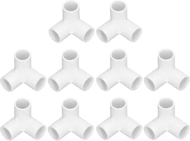 Imagen relacionada con 10 piezas Conectores de 20mm PVC de 3 vías, PVC 90 Grados Codo Ángulo Recto T Conector de Esquina, Conector de Accesorios de Tubería para Tuberías de Agua Muebles Invernadero