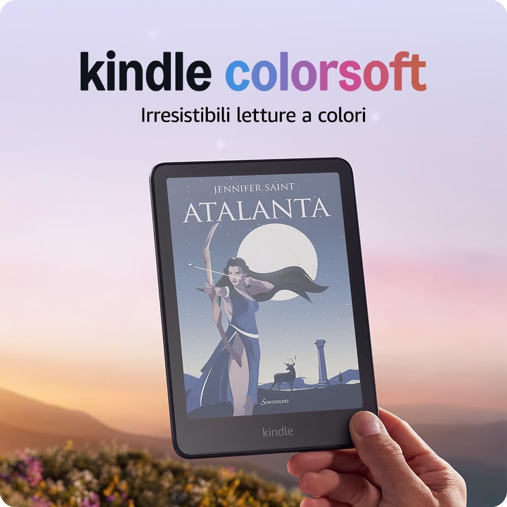 Amazon Kindle Colorsoft 16 GB + Custodia in tessuto verde giada + Caricatore da 9 W