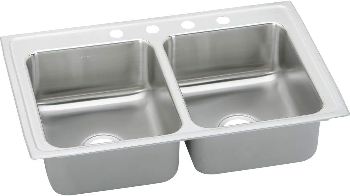 Elkay DLR2519103 Gourmet Kitchen Sink Lustrous Satin Stainless Steel Top Mount 3 Holes