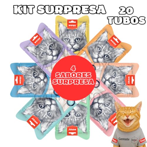 Wanpy Petisco para Gatos Truly Creamy Premium – Sabores Sortidos, Atum, Frango, Camarão, Caranguejo,