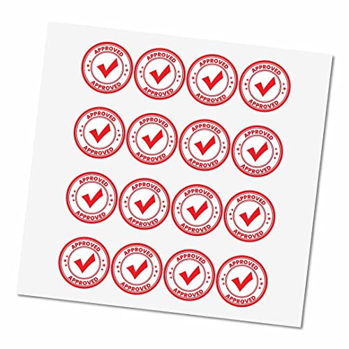 Image of CVANU 500pcs Approved Mini Sticker in Red Color Round Shape (20 X 20mm) cv9