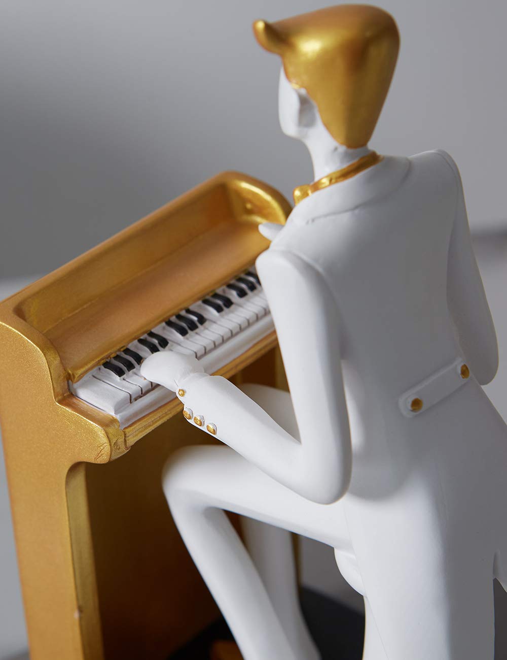 HAUCOZE Statua Musicista Scultura Musical Figurina Moderna Decorazione Pianoforte Arte Musica Regalo per Casa Soggiorno Ufficio Resina 22cm