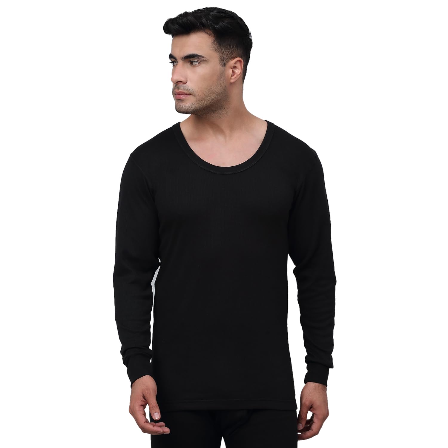 cantabil Solid Round Neck Full Sleeves Black Thermal Top for Men | Full Sleeves Round Neck Thermal Top for Men | Mens Round Neck Thermal Top for Winter Wear (P_MTHR00005_Black)-picture-24