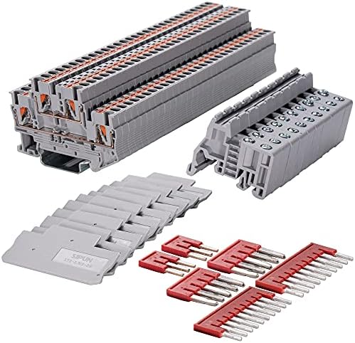 SIPUN ST2-2.5/2-2 Double Layer Din Rail Terminal Block 2 Level Push in PT Type 30 Pcs Wire Terminal Set