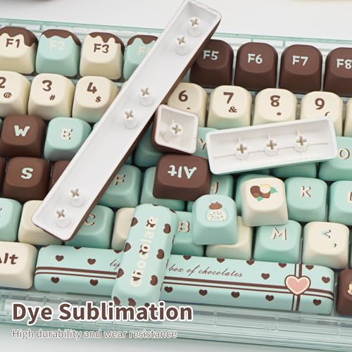 Image of Cute Keycaps Mint Chocolate Green 145 Keys Key Cap for Cherry MX