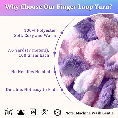 Image of Loop Yarn 5Packs,Shenlin Chunky Chenille Yarn for Hand Knitting Baby Blanket,Machine Washable Polyester Fluffy Thick Bulky Yarn for Scarfs,Craft Projects