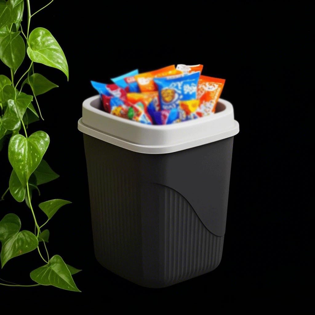 Mały kosz na śmieci z pokrywką, do salonu, kuchni, gospodarstw domowych, komercyjnych, łazienkowych, grubych pojemności, z pokrywą kuchennego kosza na śmieci (C)