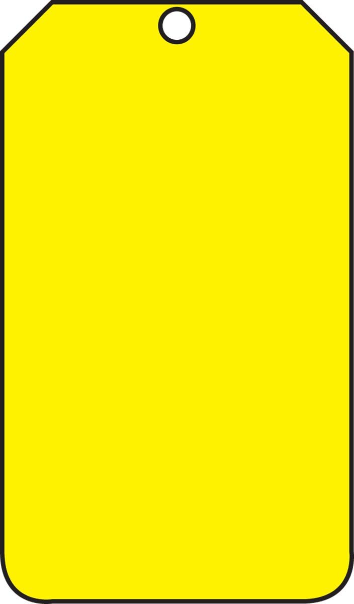 Accuform TSS822PTP Confined Space Status Tag, CONFINED Space Permit Required - Environment HAS The Potential for Causing Injury, 5.75"x3.25"x0.015, RP-Plastic, Black on Yellow (Pack 25)